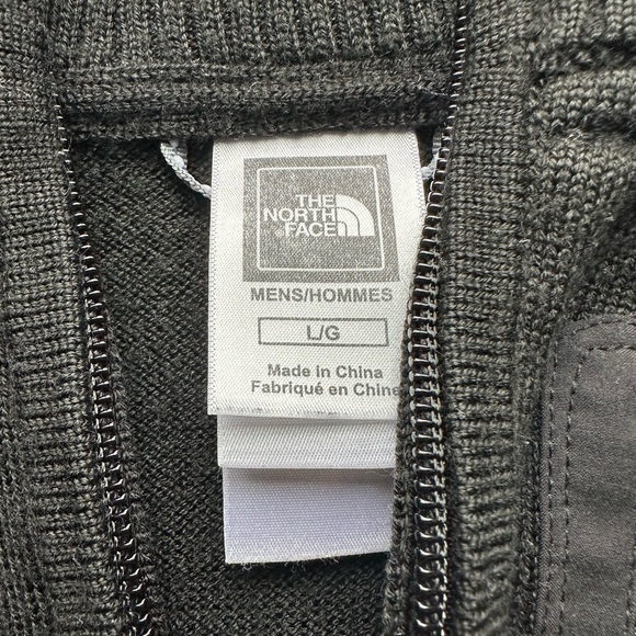 The North Face Wool Blend 1/4 Zip Sweater Men’s L Black Mock Neck - Picture 3 of 13